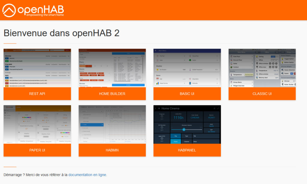 accueil openhab
