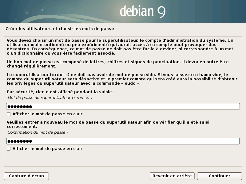 Mot de passe root