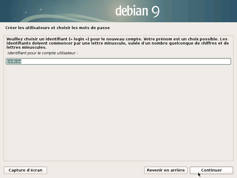 Création utilisateur