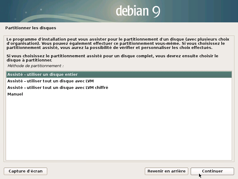 Configuration des partitions