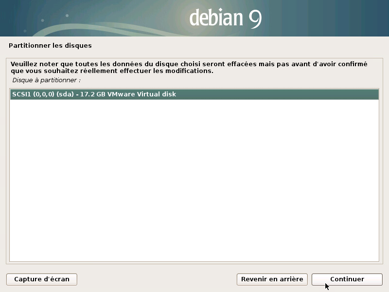 Sélection du disque