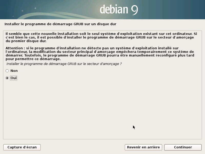 Installation de grub